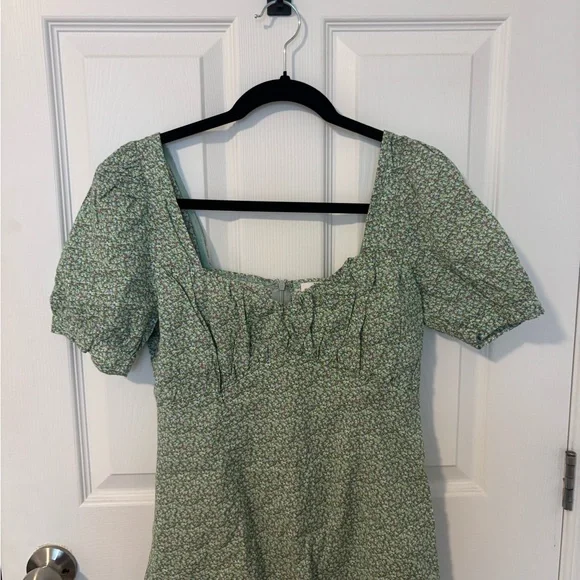 Green Patterned Mini Dress - Picture 2 of 6